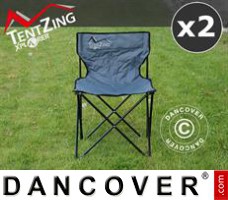 Campingstol foldbar, TentZing®, Grå, 2 stk.